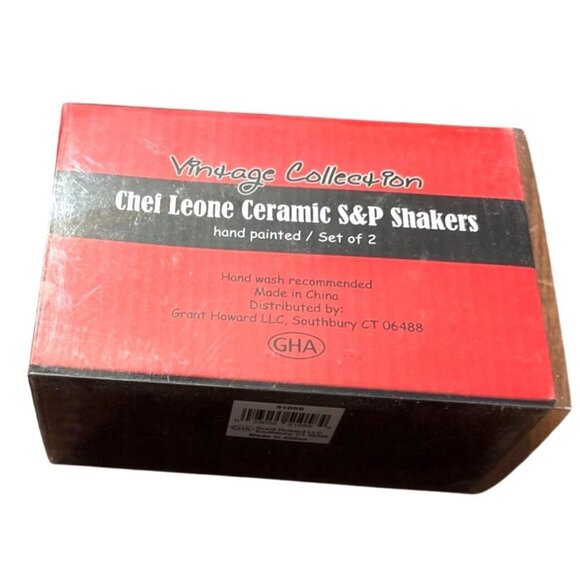 Chef Leone Ceramic Salt Pepper Shakers Hand-Painted Vtg Collection Set 2 Summer - Picture 3 of 7